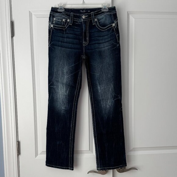 Miss Me Mid-rise Curvy Straight Jeans 3764VFT3R Size 30 - Picture 3 of 10
